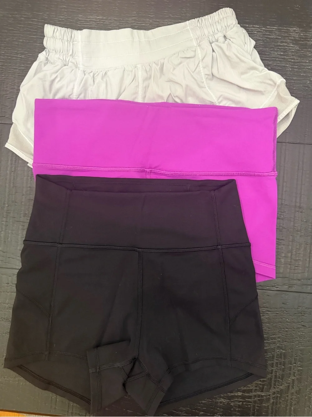 Lululemon Women’s High-Waist Active Shorts - Black, Pink, gray- bundle all 3 are